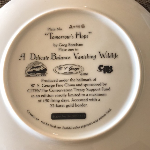 Bradex collectible plate with tigers - Picture 2 of 2